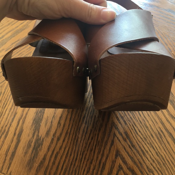 Aldo leather platform wedge size 9 brown - Picture 6 of 6